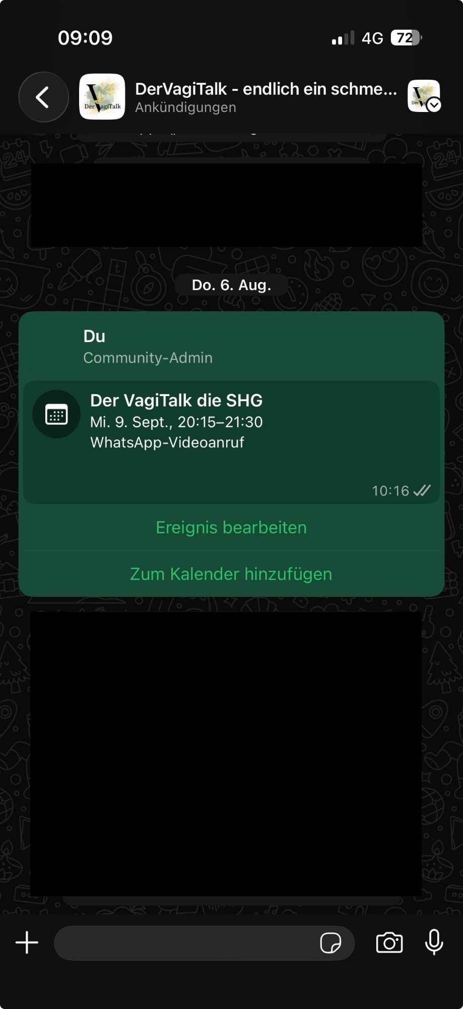 In Ankündigungen bist du anonym